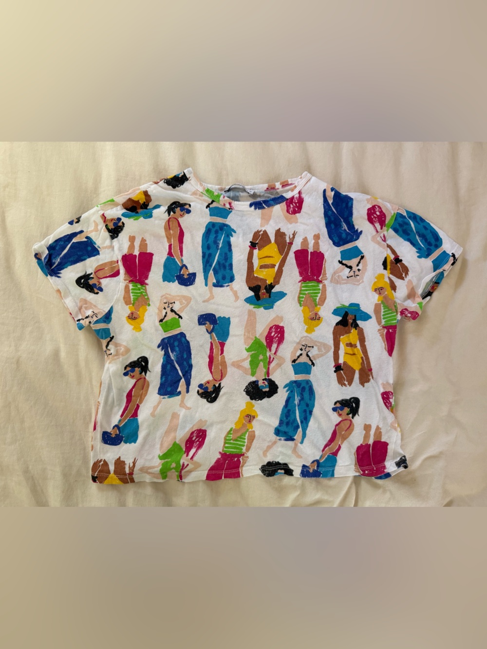 Zara boxy cropped length tee